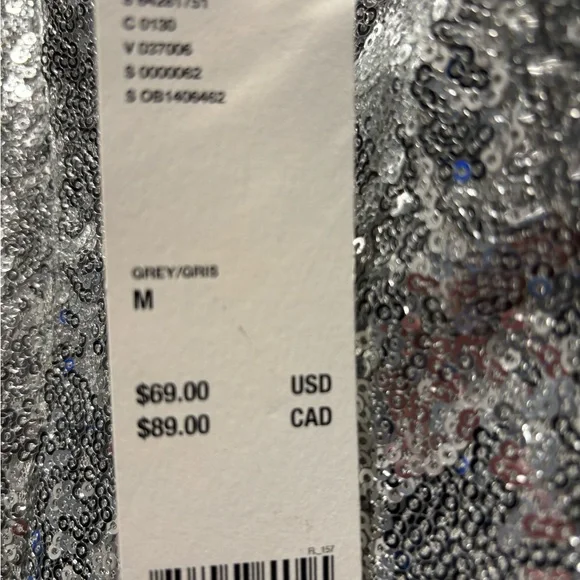 NWT Urban Outfitters Greta Silver Sequin Slip Mini Dress - Picture 5 of 10